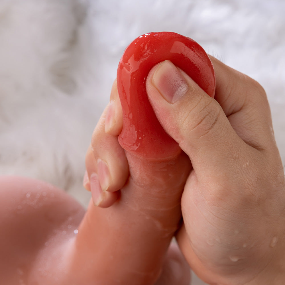 Lifelike male torso with built-in thrusting dildo, realistic anal pleasure toy