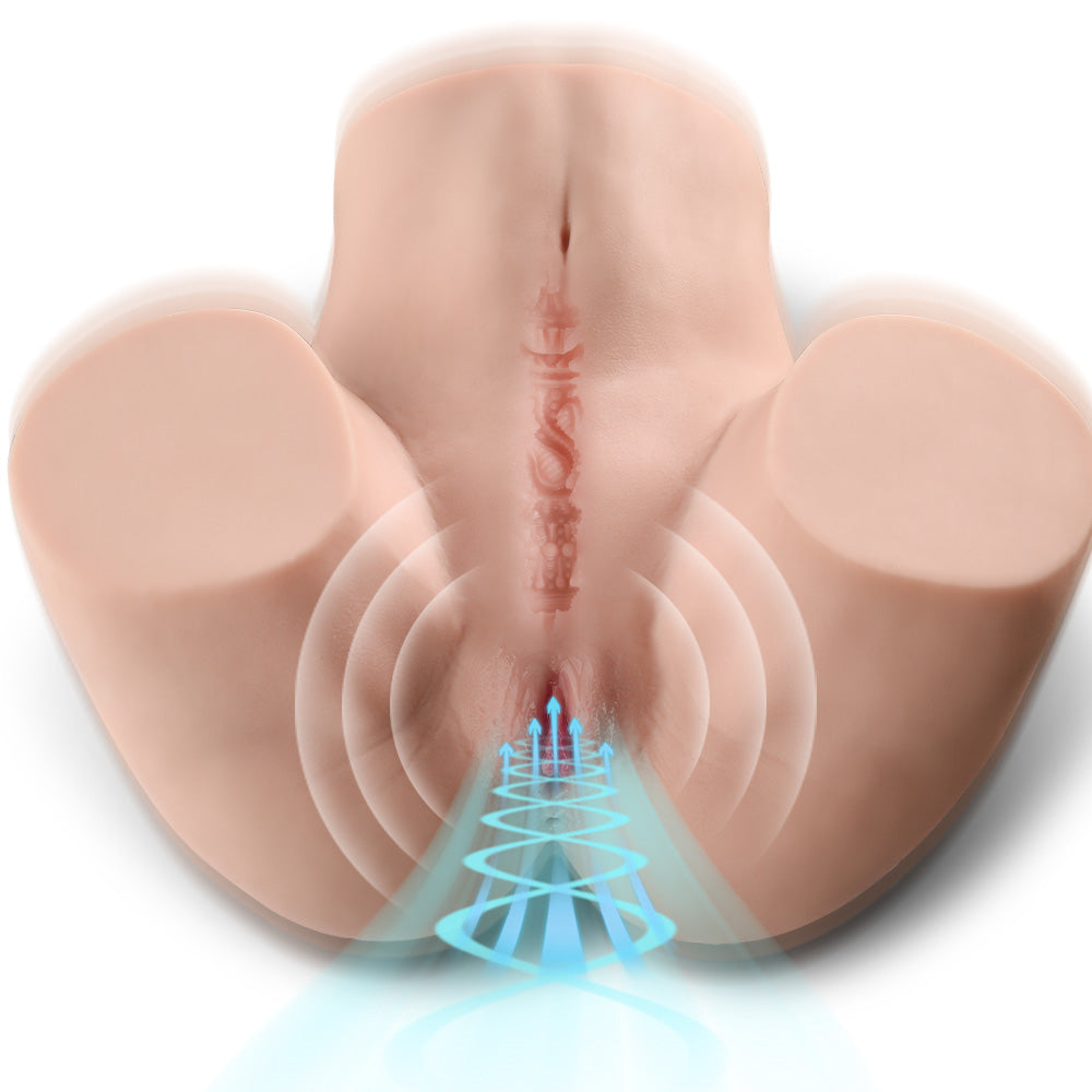 Realistic male torso with vibration and thrusting function, front display of silicone sex toy