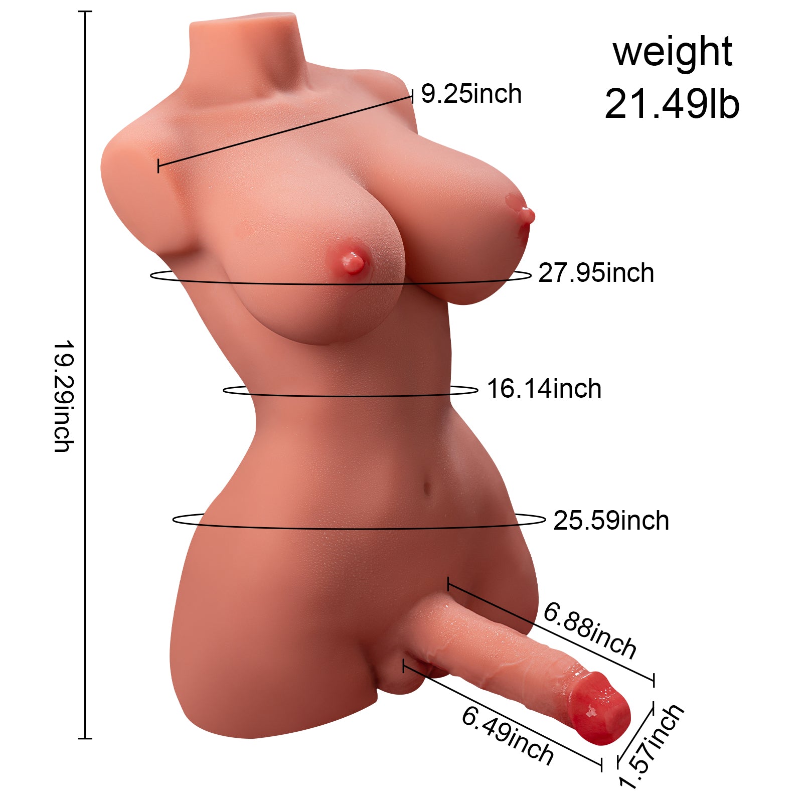 Realistic trans-inspired adult doll with lifelike curves and natural body texture