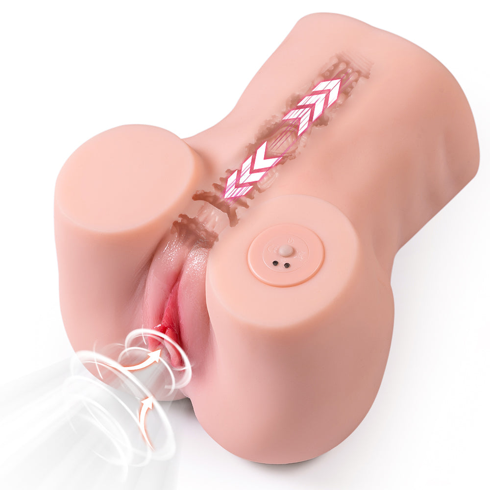 Hitilove realistic silicone torso backside view, lifelike vibrating anal toy